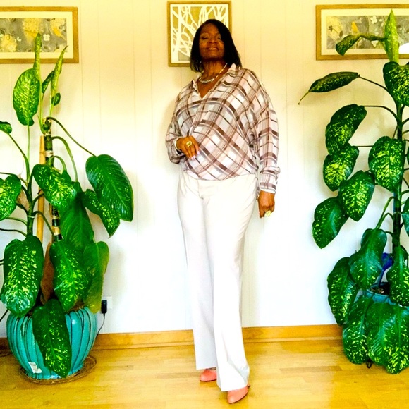 ✨ VINCE CAMUTO✨ Oversized High-Low Plaid Blouse - Picture 13 of 16